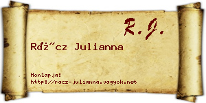 Rácz Julianna névjegykártya